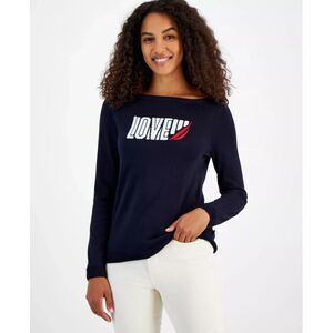 Nautica Jeans Women's Top Sweater Sz XL Love Boat Neck